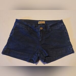 Be-girl Art Wear, 9/10, Dark Denim Blue Jean Shorts With Unique, No Pocket Back